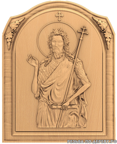 Резная икона Иоанн Предтеча из дерева